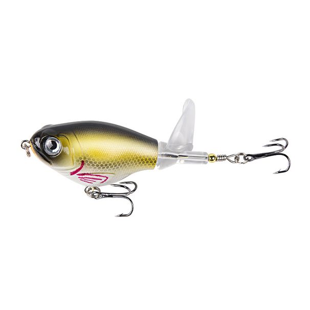 1pc 11.5cm 16g Topwater Fishing Lure Whopper Popper Wobbler Artificial Hard Bait Bass Popper Soft Rotating Tail Fishing Tackle_desvips.com