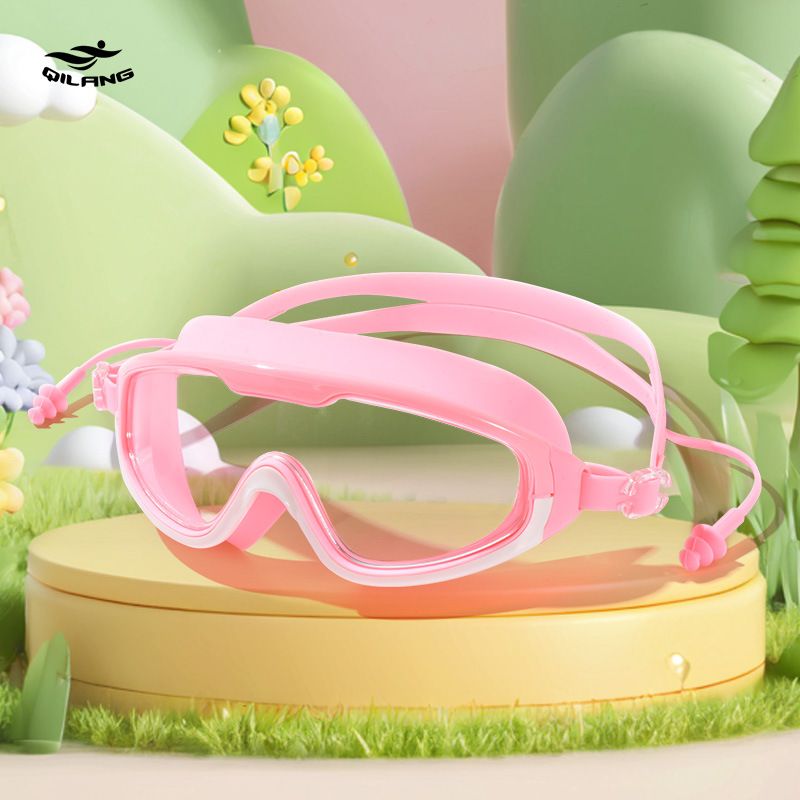 Children's HD Large Frame Waterproof Anti-Fog Transparent Comfortable Non-Tightening Boys And Girls Youth Swim Goggles_desvips.com