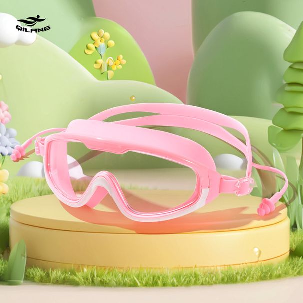 Children's HD Large Frame Waterproof Anti-Fog Transparent Comfortable Non-Tightening Boys And Girls Youth Swim Goggles_desvips.com