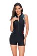 Women's Slimming One-Piece Swimsuit - Floral Print UPF 50+ Surfing & Swimming Suit Modest High-Cut Leg Design For Beach & Pool_desvips.com