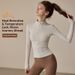 PeakGo Fleece-Lined Yoga Jacket For Women, High-End Fitness Top, Badminton Running Sports Coat, Pilates Training Wear_desvips.com