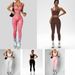 Women's Crossback Seamless Sports Yoga Set Fitness And Leisure Two Piece Set Can Be Worn As Outerwear_desvips.com