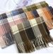 women's New Plaid Scarf Autumn And Winter Retro Shawl Imitation Cashmere Warm Tassel Scarf_desvips.com
