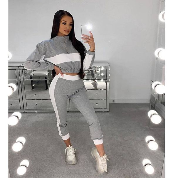 Women's Clothing Long Sleeve Fashion Casual Suit Color Matching Style _desvips.com