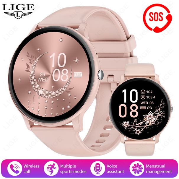 LIGE Women's SmartWatch Blood Oxygen Monitor Sports Fitness Tracker Bluetooth Call Al Voice Assistant Watches For_desvips.com