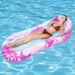 New Printed Inflatable Floating Row Foldable Backrest Swimming Ring Inflatable Floating Bed Water Lounge Chair Inflatable Net Floating Row_desvips.com