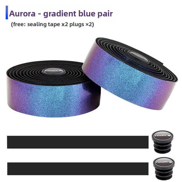 TOOPRE Road Bike Bicycle Color Changing Sweat Absorption Anti-Slip Bent Handlebar Binding Tape Colorful Aurora Gradient_desvips.com