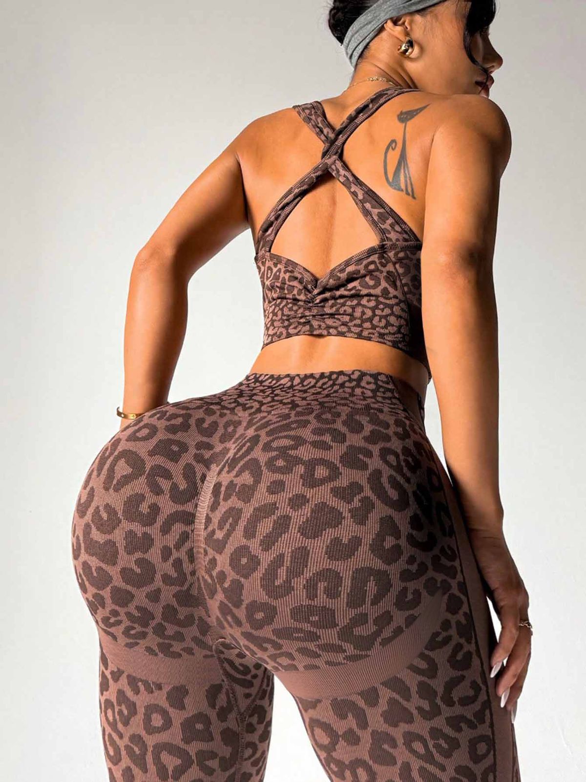 Women's Crossback Seamless Sports Yoga Set Fitness And Leisure Two Piece Set Can Be Worn As Outerwear_desvips.com