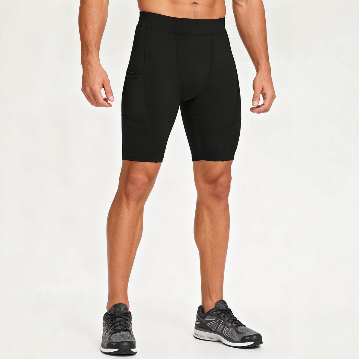 Men's Quick Drying Fitness Pants Summer Sports Yoga Tight Pants Five Point Design For Running Basketball Training_desvips.com