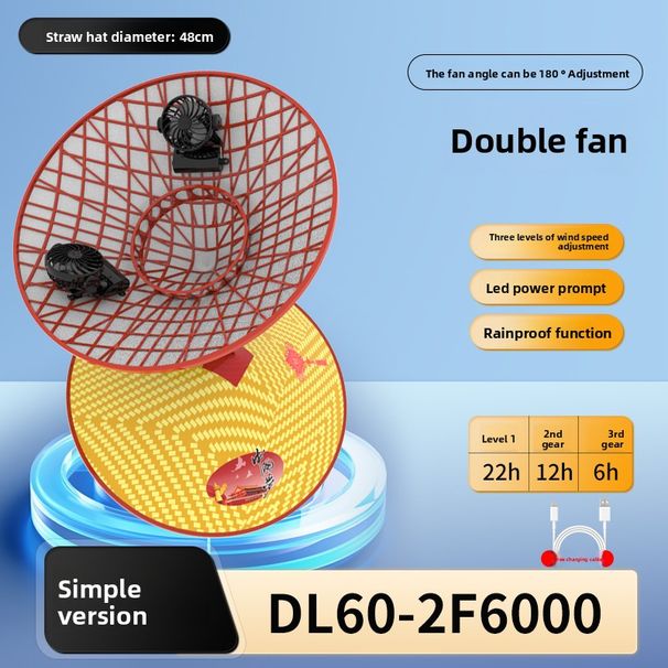Solar Powered Double Fan Summer Sun Protection Straw For Farmers Outdoor Tea Picking Fishing Fisherman Hat_desvips.com