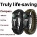 Outdoor Braided Bracelet Survival Whistle Blade Flint Large Compass Seven-Core Paracord_desvips.com