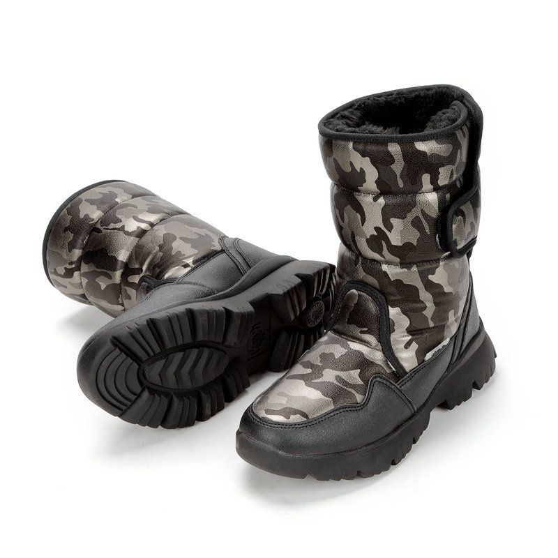 Ski Boots White Snow Boots For Boys And Girls, Simple Ski Travel, Thickened Waterproof And Snow Resistant Snow Boots_desvips.com