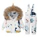 Dinosaur Print Kids Down Jacket & Snowsuit Set - Warm Winter Coat For Boys & Girls Ages 1-6, 90% White Duck Down Filling_desvips.com