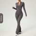 Cross-Border Quick-Dry Ultra-Light Black Jumpsuit Yoga Fitness Sports One-Piece Flared Pants White Bodysuit_desvips.com