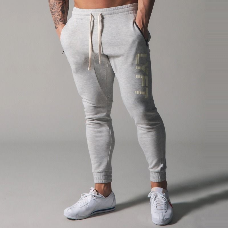 Men's Activewear Sports Fitness Leggings, Slim Fit, Color Block, Zipper Pockets, Skinny Jeans_desvips.com
