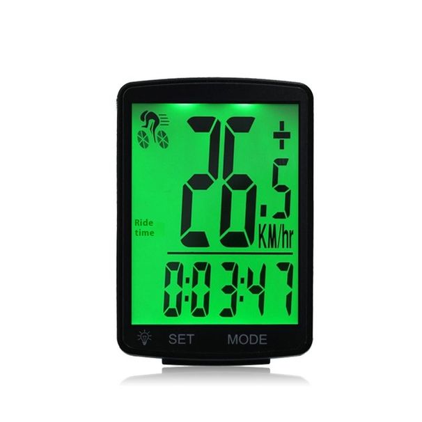 Bicycle 2.8inch Large Screen Chinese English Ultra Bright LED Night Light Bike Speed Tester Wireless Speedometer_desvips.com
