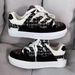 Campus New Black And White Couple Bread Fragrance Flip Skate Shoes Fur Canvas Style Niche Design Patchwork Unisex_desvips.com
