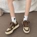 2025 Fashion Sneakers Women Artificial Leather Splicing Non-Slip Wear-Resistant Running Shoes 35-40_desvips.com
