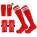 Football Shin Guards Socks Set Football Socks Three Piece Combination Children's Adult Training Football Sports Equipment Protective Gear_desvips.com