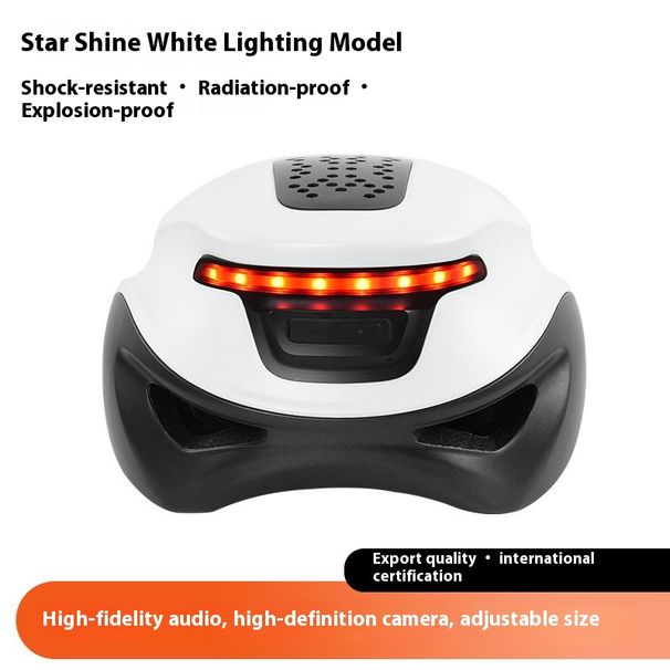Smart Safety Helmet With Camera For Bicycle Riding, Multifunctional Wireless Rechargeable Ultra-light Headset_desvips.com