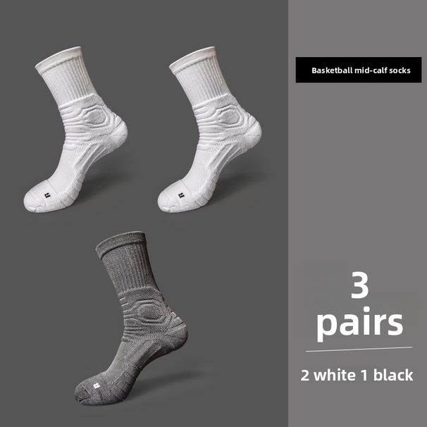 Professional Sports Men's Basketball Mid-Calf Running Outdoor Towel Socks Thickened Large Size 50_desvips.com