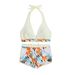 Women's High Waist Printed Suspender Bikini Set Short Swimsuit Beachwear_desvips.com