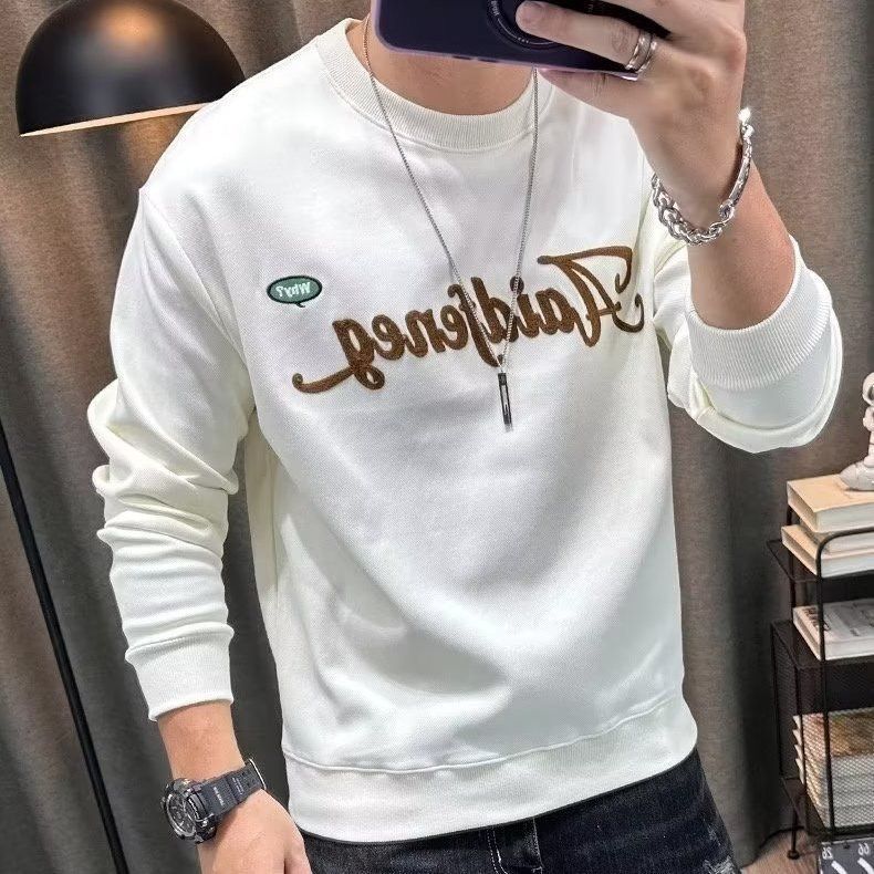 Autumn Winter New Round Neck Sweatshirt Jacket Top Trendy Brand Base Letter Print Long Sleeve Fashionable Casual Men's_desvips.com