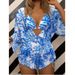 Women's Swimsuit Sun Protection New Korean Style Three-Piece Bikini Leaf Print Waist-Tied Long Sleeve Beachwear_desvips.com