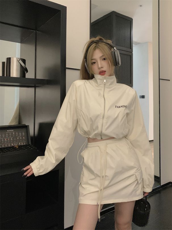 Factory Outlet Casual Sports Suit For Women, 2025 Spring/summer New Style, Sun-protective Jacket And Skirt, Youthful_desvips.com