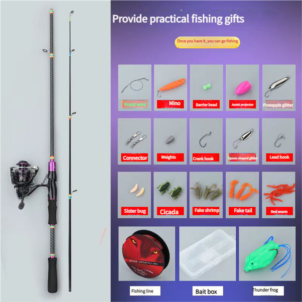 Lure Complete With Baitcasting Spinning Reel Carbon Long Casting Snakehead Fish Mouth Rod Beginner Set_desvips.com