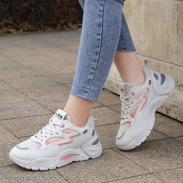 NIOHE Height Increasing Chunky Women Platform Shoes New Fashion Breathable Mesh Sport Women's Sneaker Casual Sneakers_desvips.com