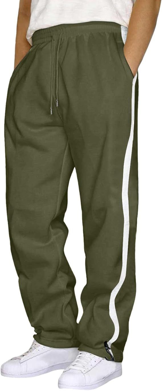 Men's And Casual With Velvet, Color Blocking, Tied Ankle Pants, Loose Workwear, Sports Pants For Men_desvips.com