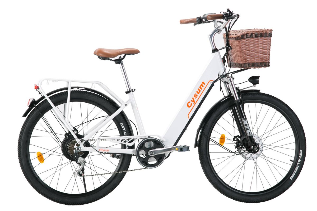 CYSUM Cityrun-26 Electric Bike, 26*1.95'' Tire, 250W Motor, 36V 10Ah Battery, Max Speed 25km/h, 30-50km Range, Disc Brake_desvips.com