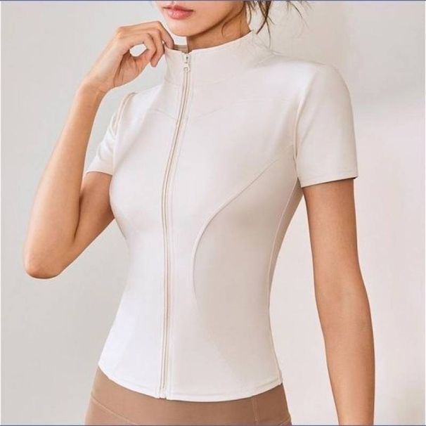 Women's Summer Road Cycling Jersey Nude-Feel Short-Sleeved Zip T-Shirt - Outdoor Fitness Top For Road Biking_desvips.com