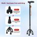 QFV5070455555=051 LeFu Aluminum Alloy Four-Legged Telescopic Cane With Light, Hiking For Elderly, Anti-Fall Walking Stick_desvips.com