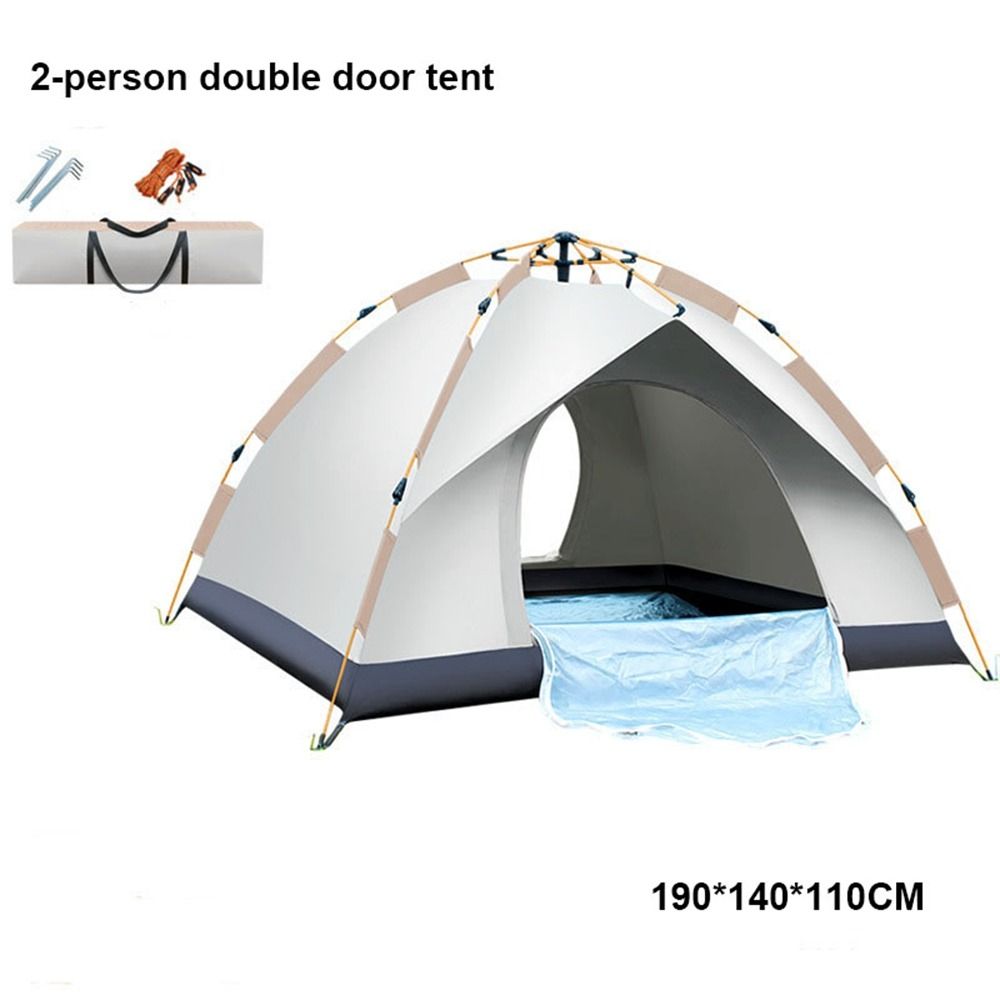 Portable Fully Automatic Tent Quick Opening 2-person Double Door Folding Camping Tent Double Person Beach Tent_desvips.com