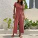 Women's casual commuting nine-point pants summer wide-leg jumpsuit women_desvips.com
