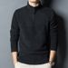 Autumn Winter Stand Sweatshirt Men's Trendy High Collar Base Shirt Youth Half Zipper Fleece Top_desvips.com