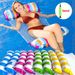 Inflatable Floating Lounger With Backrest - Foldable Striped Pool Float For Water Relaxation Beach & Lake (Quick-Dry Mesh & Portable Design)_desvips.com