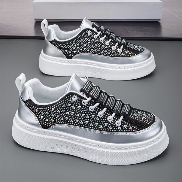 2026 Fashion Sneakers Skateboarding Shoes Youth/Men Low Top Lace-Up Luxurious Diamond Embellishment Breathable Non-Slip Wear-Resistant Running Shoes_desvips.com