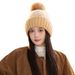 2023 Korean Syle Auumn Winer Cue Pom Cold-proof Fashion Jacquard Fleece-lined Warm Women Chrismas Casual Knied_desvips.com