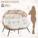 Shintenchi Double Egg Chair Outdoor Rattan Patio Chair With Cushion, Oversized 2 Person Patio Lounge Chairs With Cushion Egg Basket Chair, Egg Seat In_desvips.com
