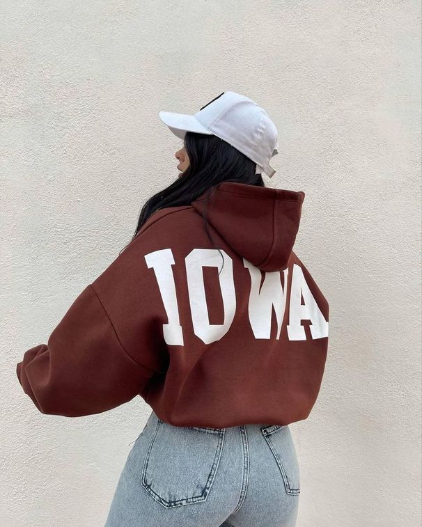 Women's Clothing popular velvet loose long sleeved hooded printed short sweatshirt for women_desvips.com