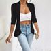 Women's Clothing summer solid color three quarter sleeve cardigan jacket_desvips.com