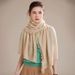 Skin-friendly Soft 100% Australian Wool Knitted Shawl Women's Warm Tassel Ruffled Shawl Scarf_desvips.com