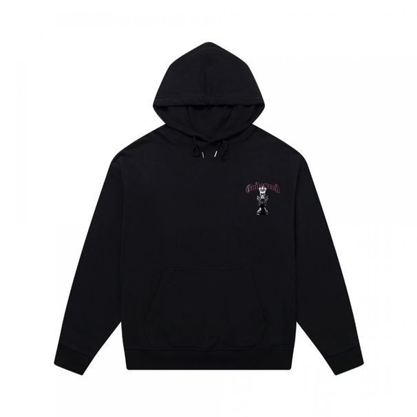 Trendy Brand Skull Print Heavy Cotton Unisex High Street Hooded Sweatshirt Long Sleeve Fashion_desvips.com