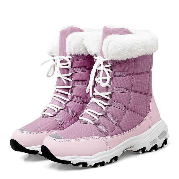 2022 New Ladies Snow Winter Warm Boots Plus Veet Padded Northeast Cotton Cross-border Large Size Women's Shoes_desvips.com