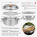 Stainless Steel Camping Steamer Pot - 304 Grade For Outdoor Cooking (Portable & Multi-Functional) - Rice Noodles & Soup Cooker With Steamer Basket_desvips.com