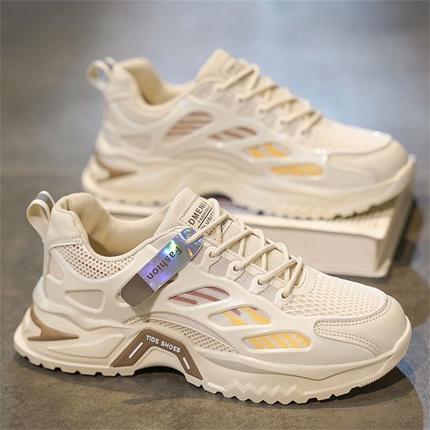 2026 Fashion Sneakers Jogging Shoes Walking Shoes Men PU+Mesh Low Top Lace-Up Breathable Non-Slip Wear-Resistant Running Shoes_desvips.com