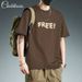 100% Heavyweight Cotton Short-Sleeve T-Shirt, Summer Loose Fit, Versatile, Simple Print, Comfortable And Casual._desvips.com